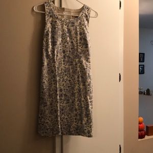 Blue and white midi dress